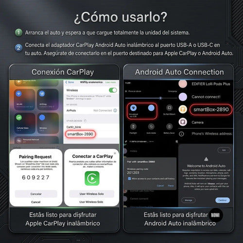 Adaptador inalámbrico CarPlay y Android Auto 2 en 1 ZeliQ – foto 9